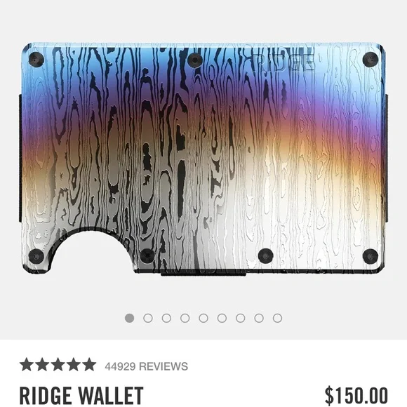 *SOLD*RIDGE Wallet Set - (3) DAMASCUS STEEL (STEEL, BURNT, BLACK) - Picture 11 of 12